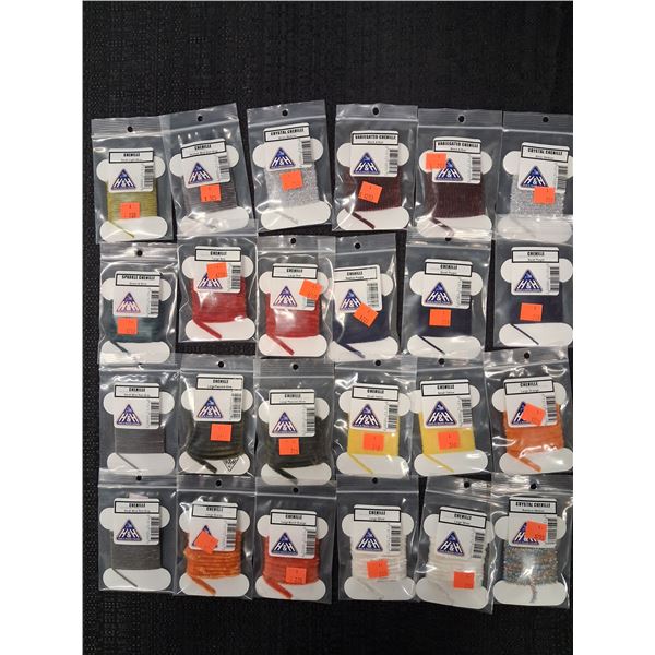 MIXED LARGE LOT OF CHENILLE VARIOUS COLORS (24PKS) 1 CNT