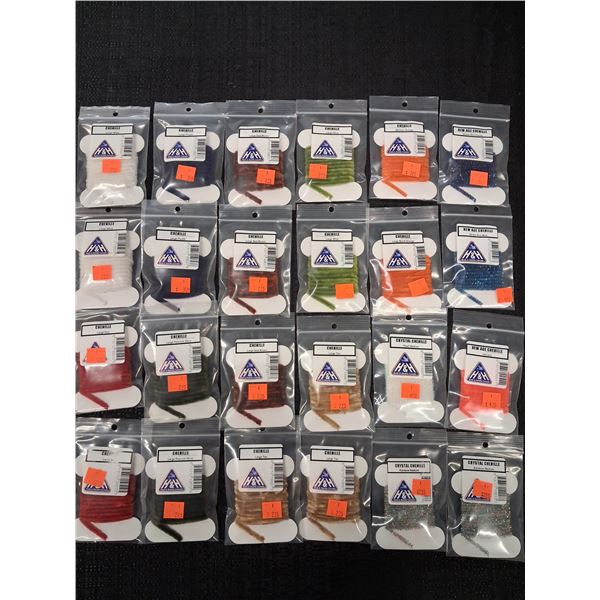 MIXED LARGE LOT OF CHENILLE VARIOUS COLORS (24PKS) 1 CNT