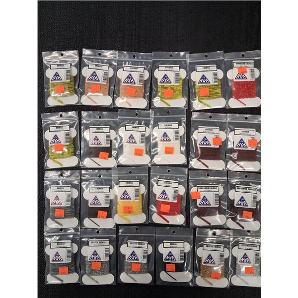 MIXED LARGE LOT OF CHENILLE VARIOUS COLORS (24PKS) 1 CNT