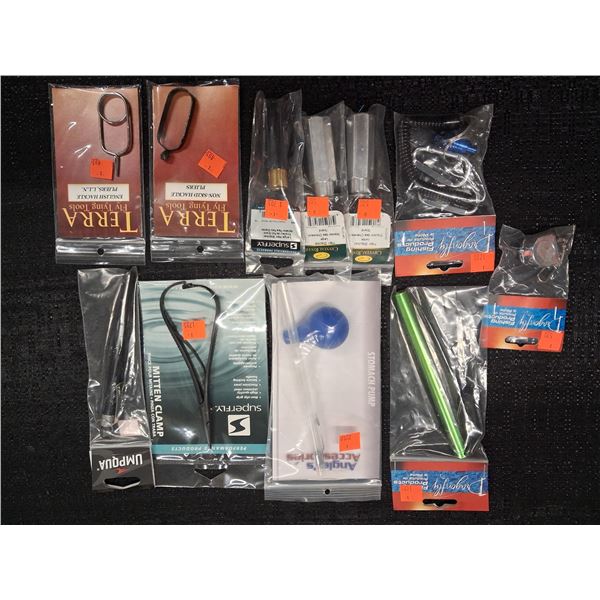MIXED LOT THEROMETER, STOMACH PUMP, HACKLE PLIERS, NT RELEASE, HAAIR STACKERS (11 PIECE)
