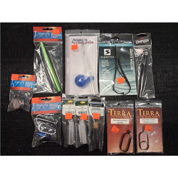 MIXED LOT THEROMETER, STOMACH PUMP, HACKLE PLIERS, NT RELEASE, HAAIR STACKERS (11 PIECE)