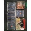 Image 1 : RANDOM BOX OF FLY TYING THREADS, X10 POUCHES, JAR OF COPPER WIRE (12 PIECES)