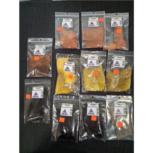 ASSORTED DEER HAIR VARIOUS COLORS (11 PIECE)