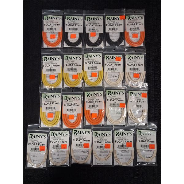 LARGE ASSORTED RAINY'S FLOAT FOAMS, LG, MED, SM. ( 21 PIECES ) 1 CNT