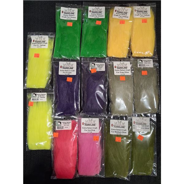 LARGE ASSORTED  LOT OF EXTRA SELECT CRAFT FUR ( 14 PIECE ) 1 CNT