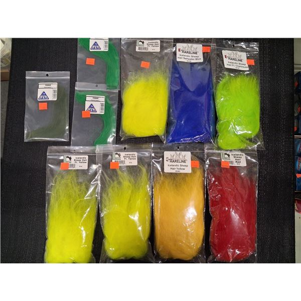 MIX OF FISH HAIR, ICELANDIC SHEEP HAIR-VAROIUS COLORS ( 10PIECE ) 1 CXNT