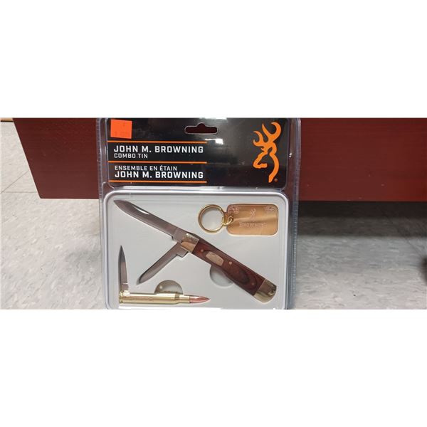 4 BROWNING JOHN M. BROWNING COMBO TIN FOLDING KNIVES