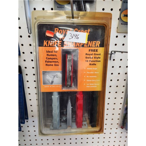 3 ROYAL CREST KNIFE SHAPENER C/W MULTI TOOL
