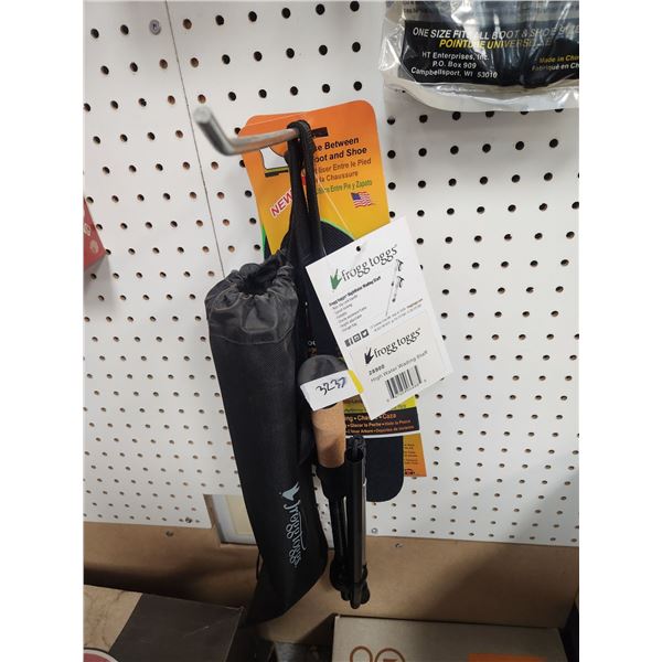 1-FROG TOGG HIGH WATER WADING STICK AND 3 HOT FOOTER INSOLES