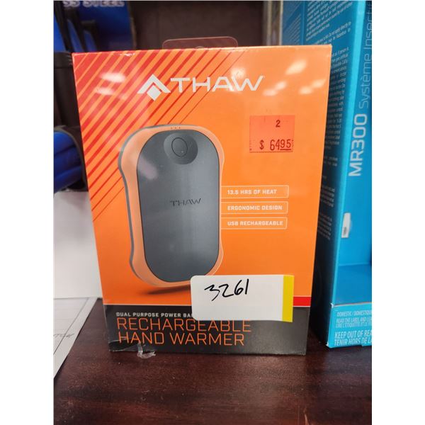 3 THAW RECHARGEABLE HANDWARMERS / POWER BANK 13.5 HOURS OF HEAT