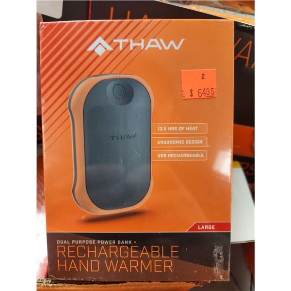 5- THAWGEAR RECHARGEABLE HAND WARMER/POWER PACK 13.5 HOURS HEAT