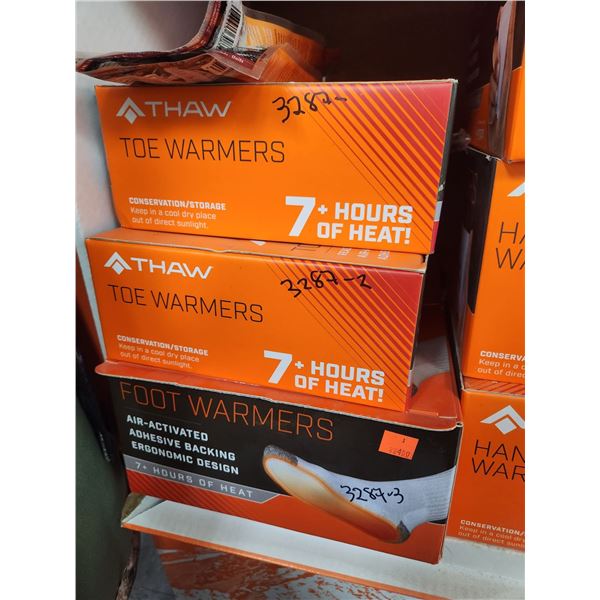 2-CASES OF THAW GEAR TOE WARMERS & FOOT WARMERS