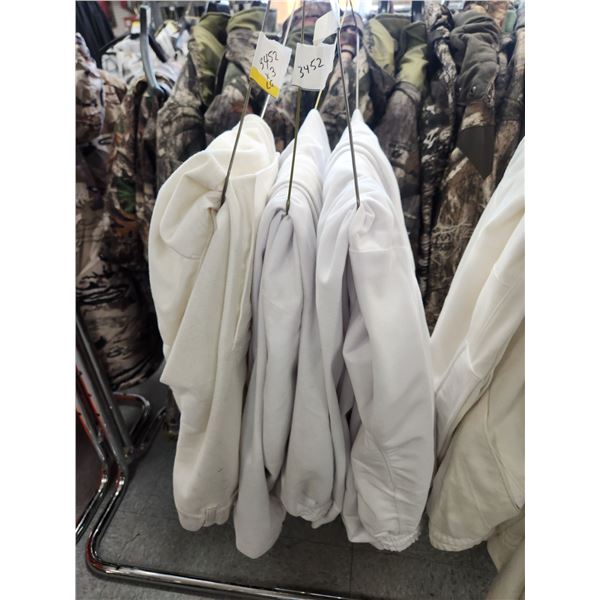 3 WILDFOWLER FLEECE WHITE PANTS SIZE LG