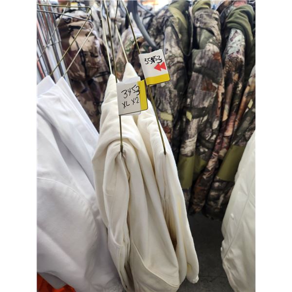 2 WILDFOWLER FLEECE WHITE PANTS SIZE XL