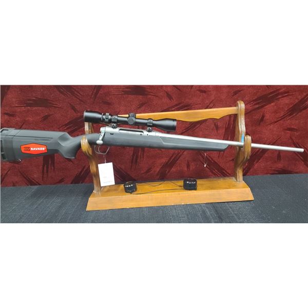 SAVAGE 270 WIN. AXIS XP, BOLT ACTION, SS 22" BARREL, DET. BOX. MAG. BLACK SYN. STOCK, BUSHNELL 3-9-4