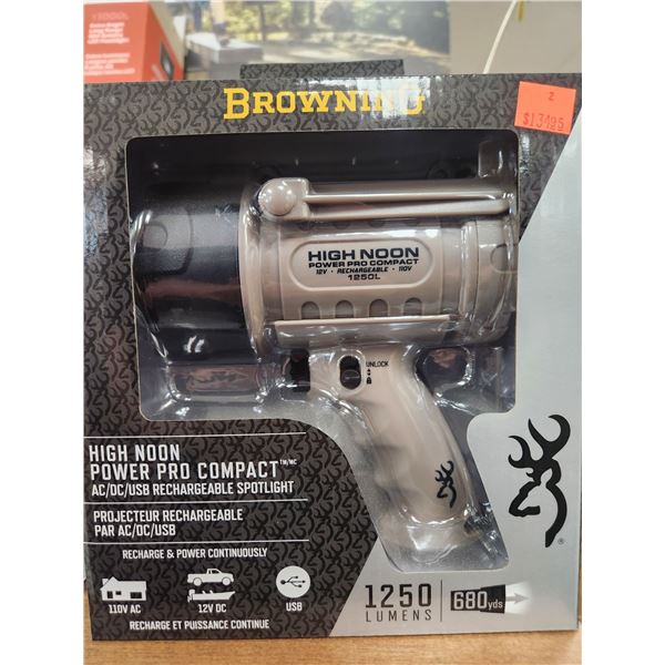 BROWNING HIGH NOON POWER PRO COMPACT FLASHLIGHT RECHARGEABLE 1250 LUMENS