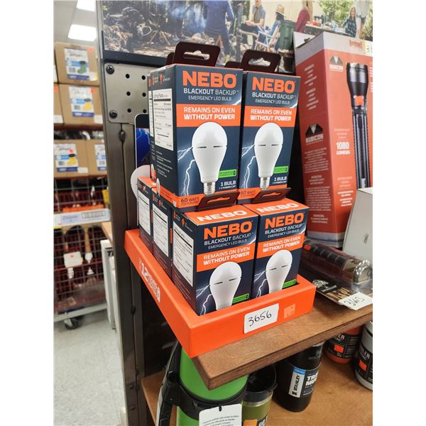 12 NEBO BLACK OUT EMERGENCY LED BULBS 12 HOURS