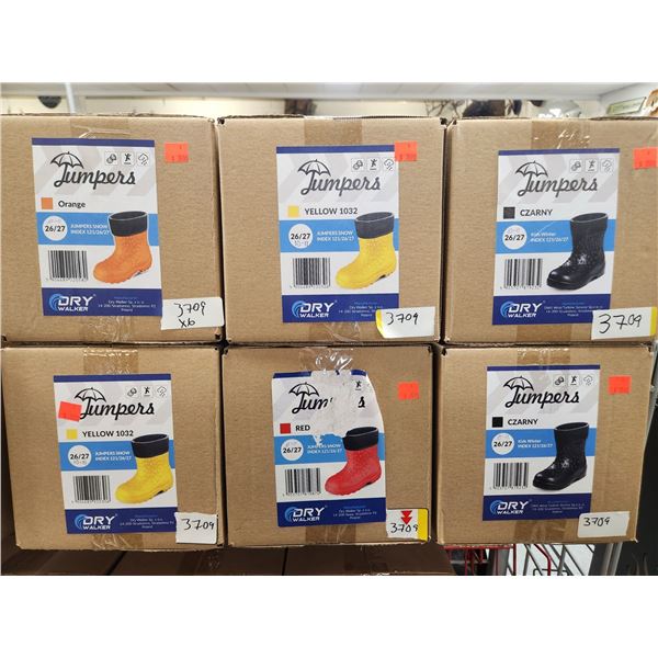 6 PAIRS OF FID JUMPER SNOW BOOTS KID 10-11