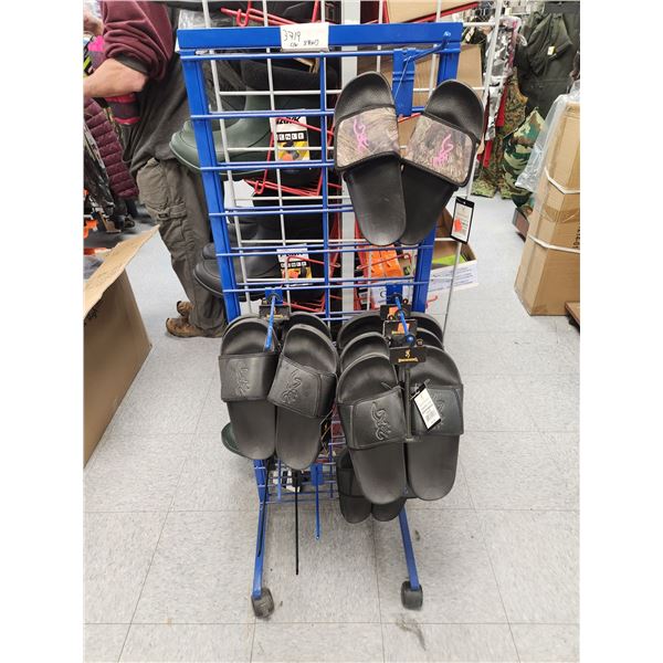 6 BROWNING SANDELS 2-10, 1-9, 2-8 AND LADIES 6, C/W BLUE BOOT STAND