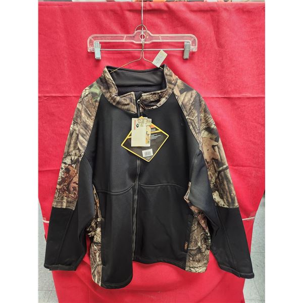 YUKON GEAR XXL CAMO JACKET, LG BLUE GREEN TRAIL JACKET & MISTY RIVER PANTS XL
