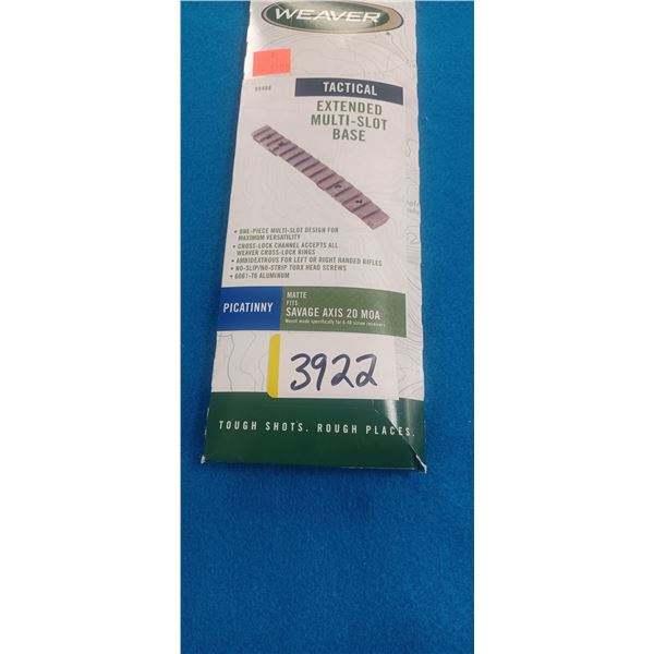 1 WEAVER SAVAGE AXIS 20 MOA 6-48 SCREWS MATTE PICRAIL