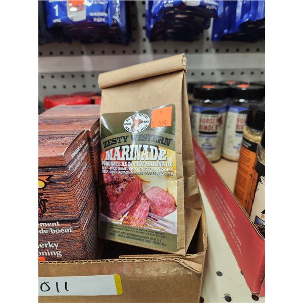 BOX OF ASSORTED RUBS AND SPICES