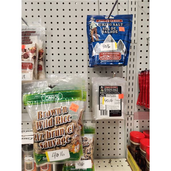 11 PACKAGES OF CURING SALT + 8 PACKAGES OF BROWN WILD RICE