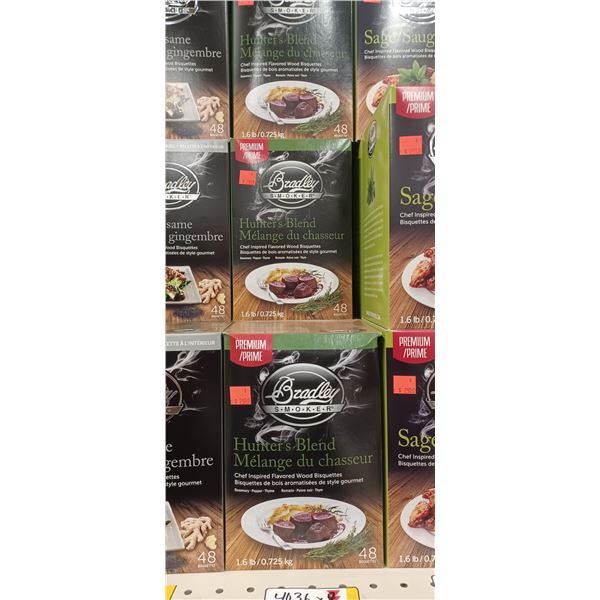 BRADLEY SMOKER WOOD  BISQUETTES 8 X 48 PCS 4- HUNTERS BLEND, 4- GINGER