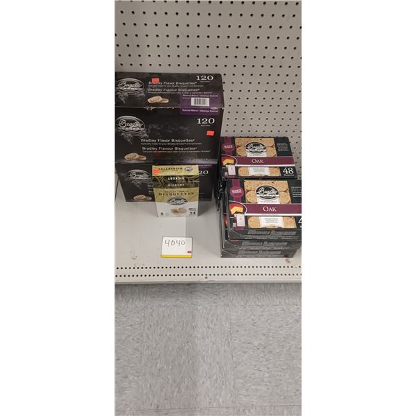 2- 120 PC, SPECIAL BLEND WOOD BISQUETTES, 24 HICKORY, 6X48 OF OAK