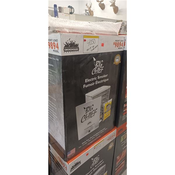 BIG CHIEF ELECTRIC SMOKER MODEL 9894 C/W EXTRA RACKS, FRONT LOAD