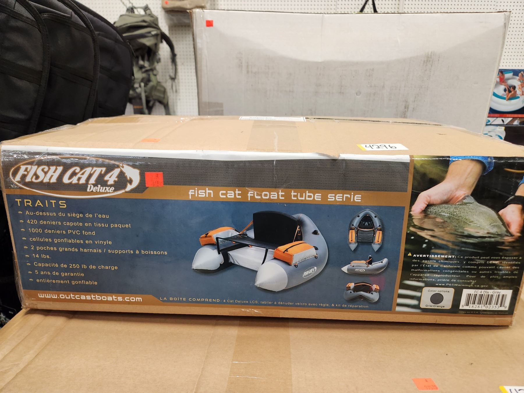 FISH CAT 4 DELUXE FLOAT TUBE SERIES GREY AND BLACK