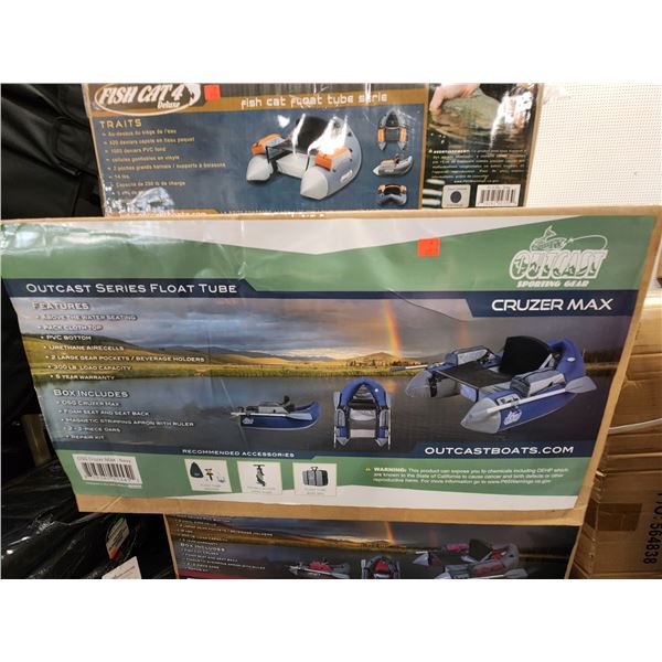 OUTCAST CRUZER MAX FLOAT TUBE SAGE C/W ACCESSORIES  300 LBS RETAIL$975