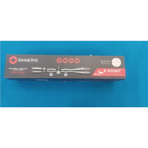 SIMMONS 8 POINT 4-12 X 40MM - INCLUDES 1" WEAVER RINGS