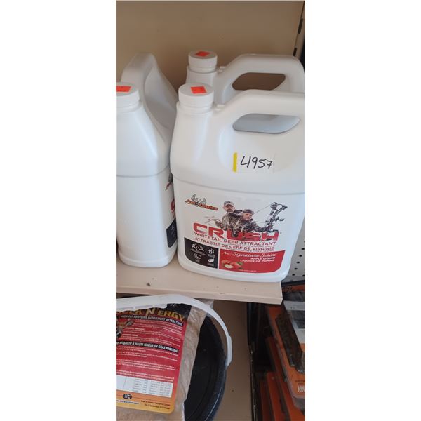 3 - 4LTR BOTTLES OF CRUSH DEER ATTRACTANT APPLE LIQUID