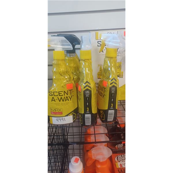6 BOTTLES OF SCENT-A-WAY CLOTHING SPRAYS + 1 FIELD KIT