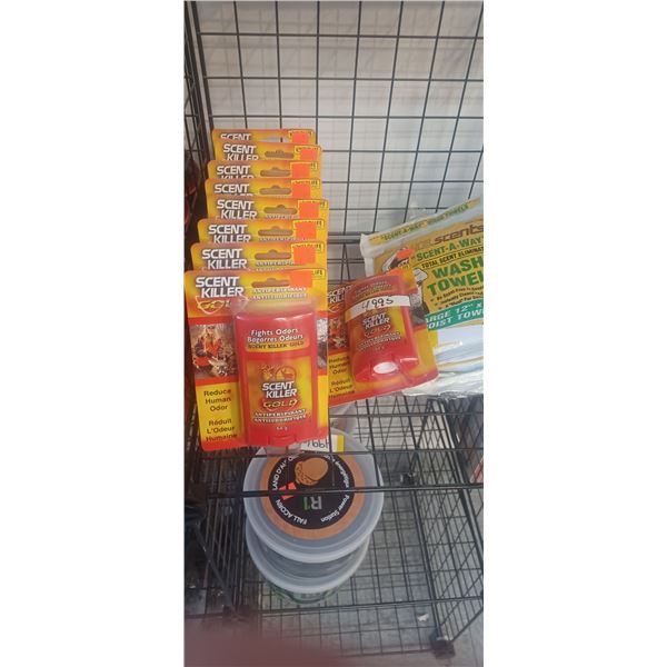 9 SCENT KILLER ANTIPERSPIRANT + 5 PACKAGES OF WASHTOWELS