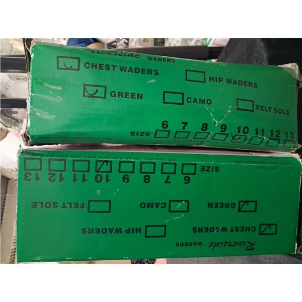 RIVER SIDE CHEST WADER GREEN X2 WITH BOOT SIZE 10