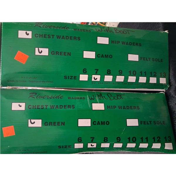 RIVER SIDE CHEST WADER GREEN X2 WITH BOOT SIZE 7