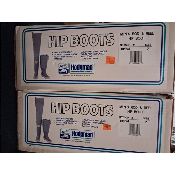 HODGMAN HIP BOOTS SIZE 7 QTY 2 PAIRS