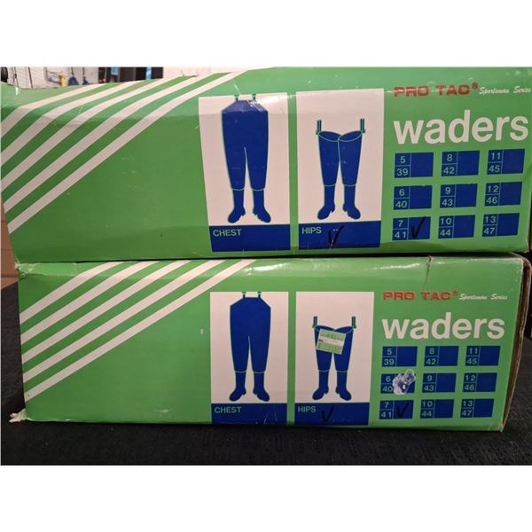 PRO-TAC HIP WADER'S, CHEST WADER'S THREE PAIRS OF SIZE 7