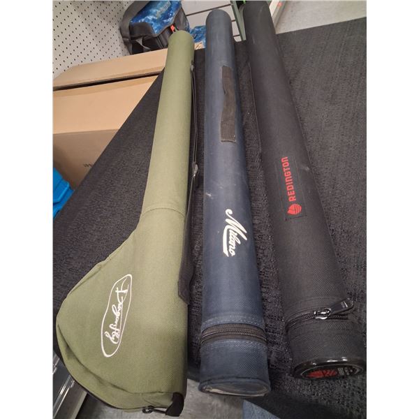 FOUR PIECE FLY ROD CASES ASSORTED BRANDS 31" LONG - 3 ITEMS