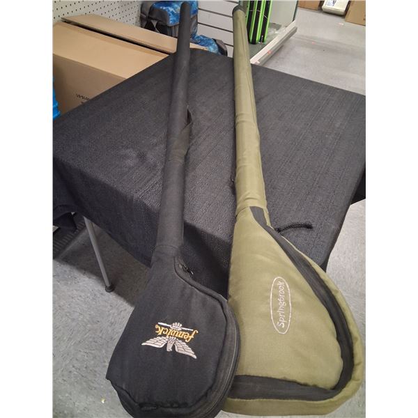 TWO PIECE FENWICK AND SPRINGBROOK TWO PIECE FLY ROD CASES 56" LONG - 2 ITEMS