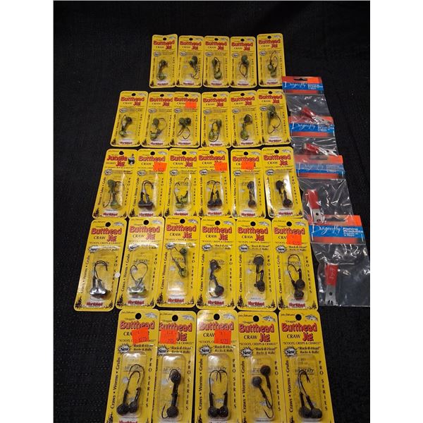 HUGE LOT OF BUTTHEAD JIGS - VARIOUS COLORS, NIPPERS - 32PC