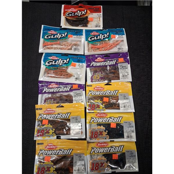 ASSORTED GULP BAITS & POWERBAITS 11PC