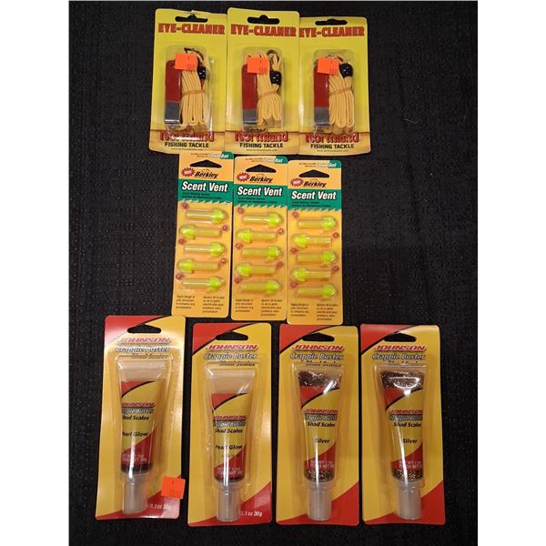 ASSORTED EYE CLEANERS, SCENT VENTS, SHAD SCALES - 10 PC