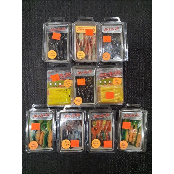 GRUBS, TWIN TAILS, CURLY TAILS - ASSORTED COLORS - 15PC