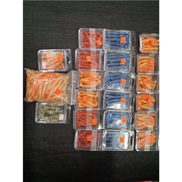 HUGE LOT OF ASSORTED RUBBER TAILS - ASSORTED COLORS - 31PC