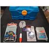 Image 1 : FISHING COMBO INC. TACKLE BOX, PANFISH KIT, DIP NET, HOOK, ICE HOOK KIT - 5PC