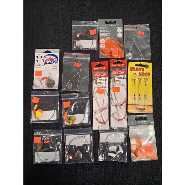 WALLEYE RIGS, STINGER HOOK - VARIOUS COLORS - 15 PC