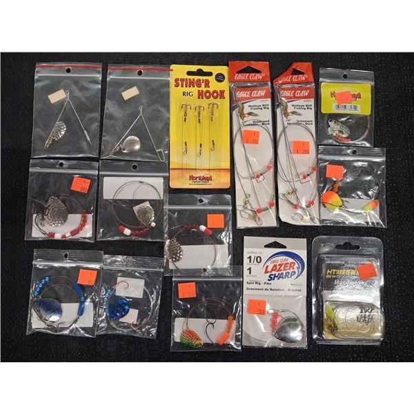 WALLEYE RIGS, STINGER HOOK - VARIOUS COLORS - 15 PC